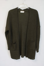 Dreamers Moss Green Knit Cardigan | S