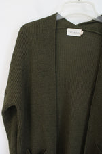 Dreamers Moss Green Knit Cardigan | S