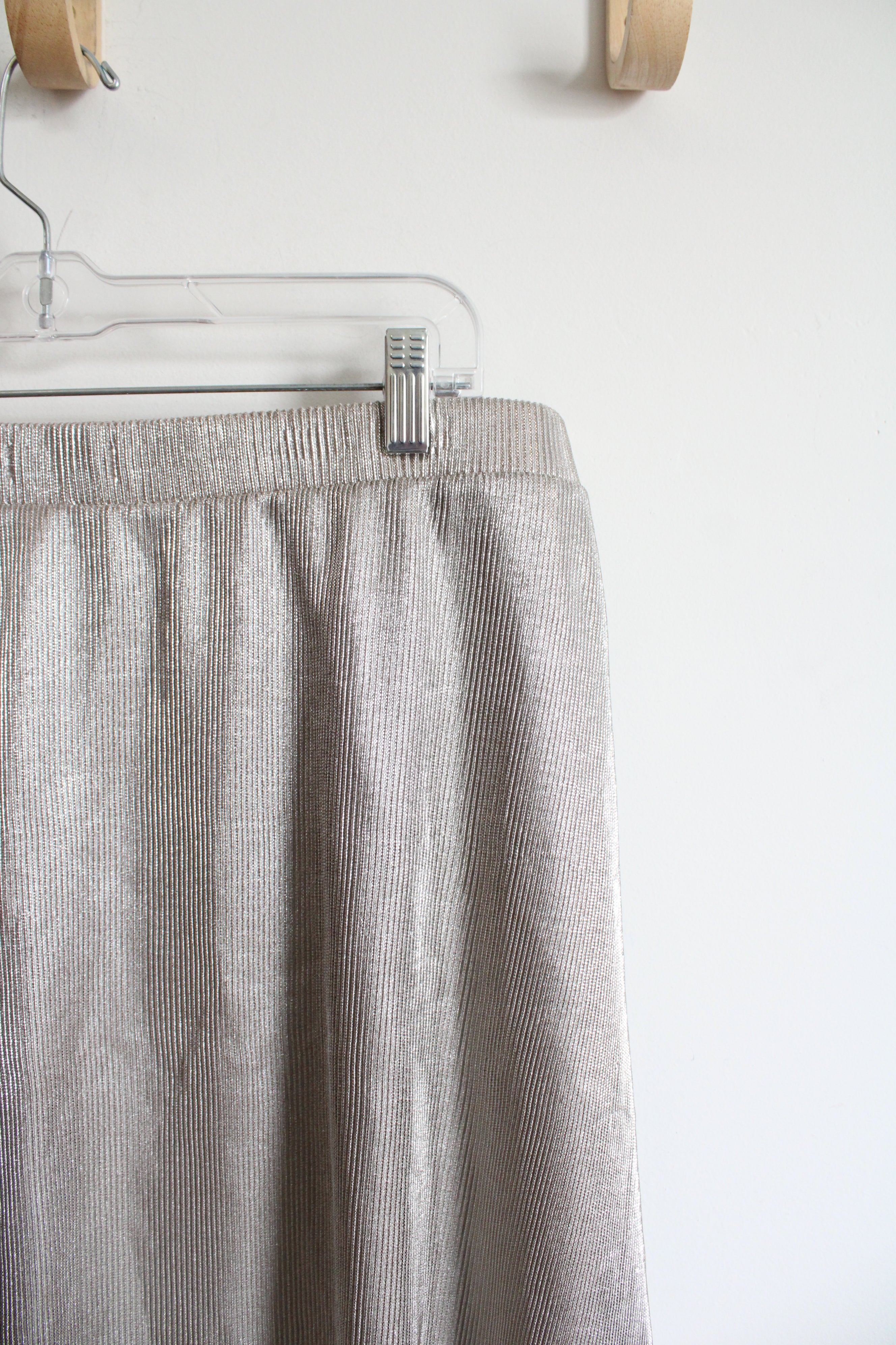 NEW Maurices Ribbed Silver Shimmer Skirt | XL