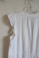 LOFT White Tiered Ruffle Sleeved Cotton Dress | S Petite