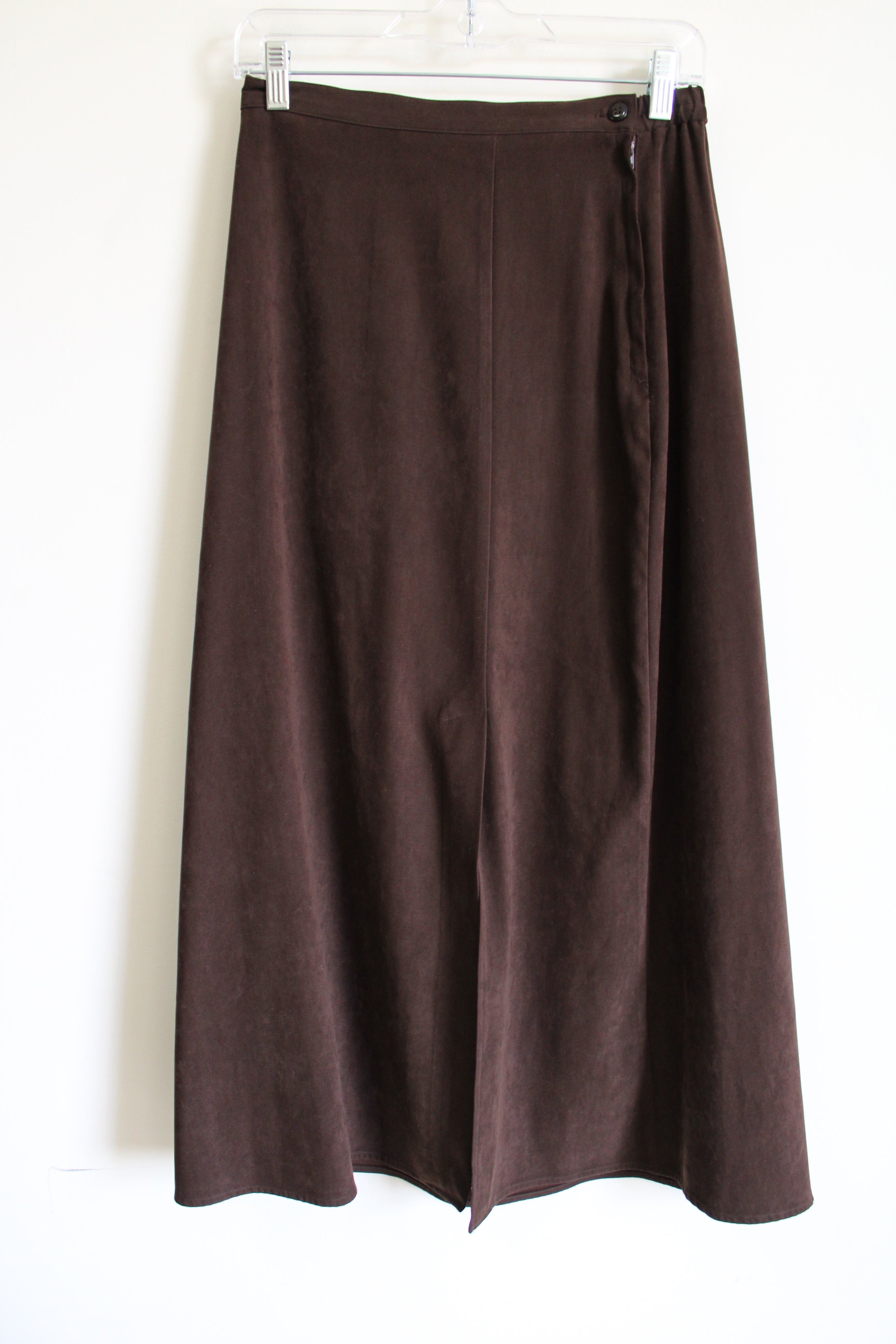 Vintage First Option Brown Sueded Maxi Skirt | 8