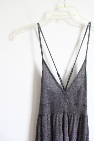 H&M Divided Gray Shimmer Cross Strap Back Dress | 6