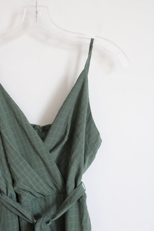 Trixxi Green Patterned Ruffled Hem Dress | M