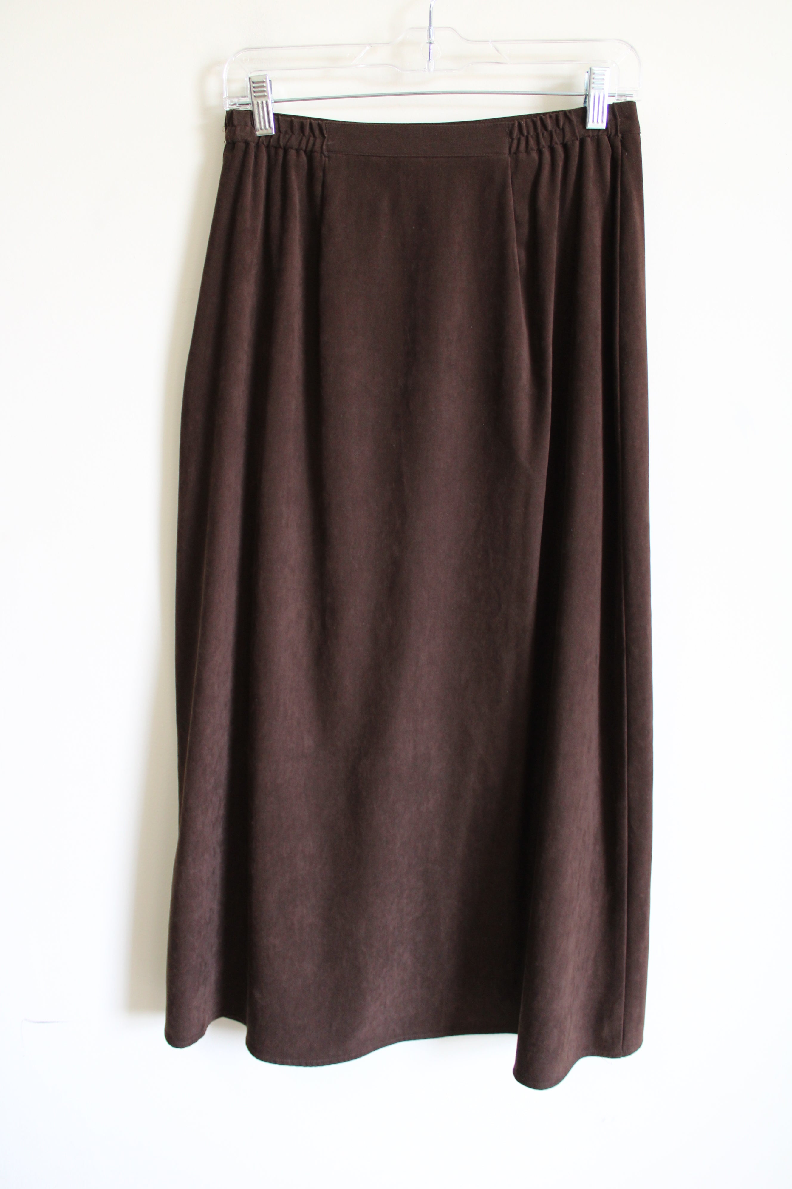 Vintage First Option Brown Sueded Maxi Skirt | 8