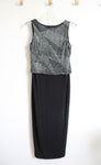 Social Circles Black & Silver Shimmer Maxi Dress | 10 Petite