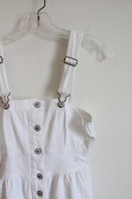 American Eagle Button Down White Denim Jumper Dress | S