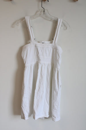 American Eagle Button Down White Denim Jumper Dress | S