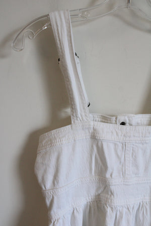 American Eagle Button Down White Denim Jumper Dress | S