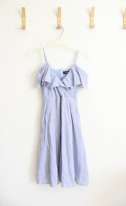 Lulus Blue & White Pinstriped A-Line Dress | S