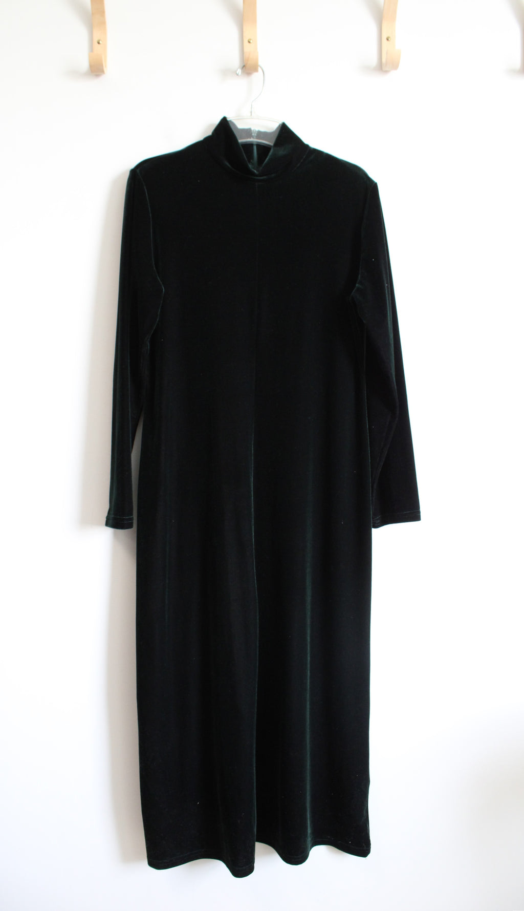 Tracy Spencer Vintage Dark Green Velvet Mock Neck Maxi Dress | L