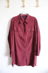 Denim & Co. Red Long Sleeved Button Down Dress | L