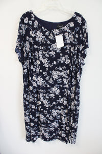 NEW Connected Apparel Navy & Gray Floral Dress | 24W