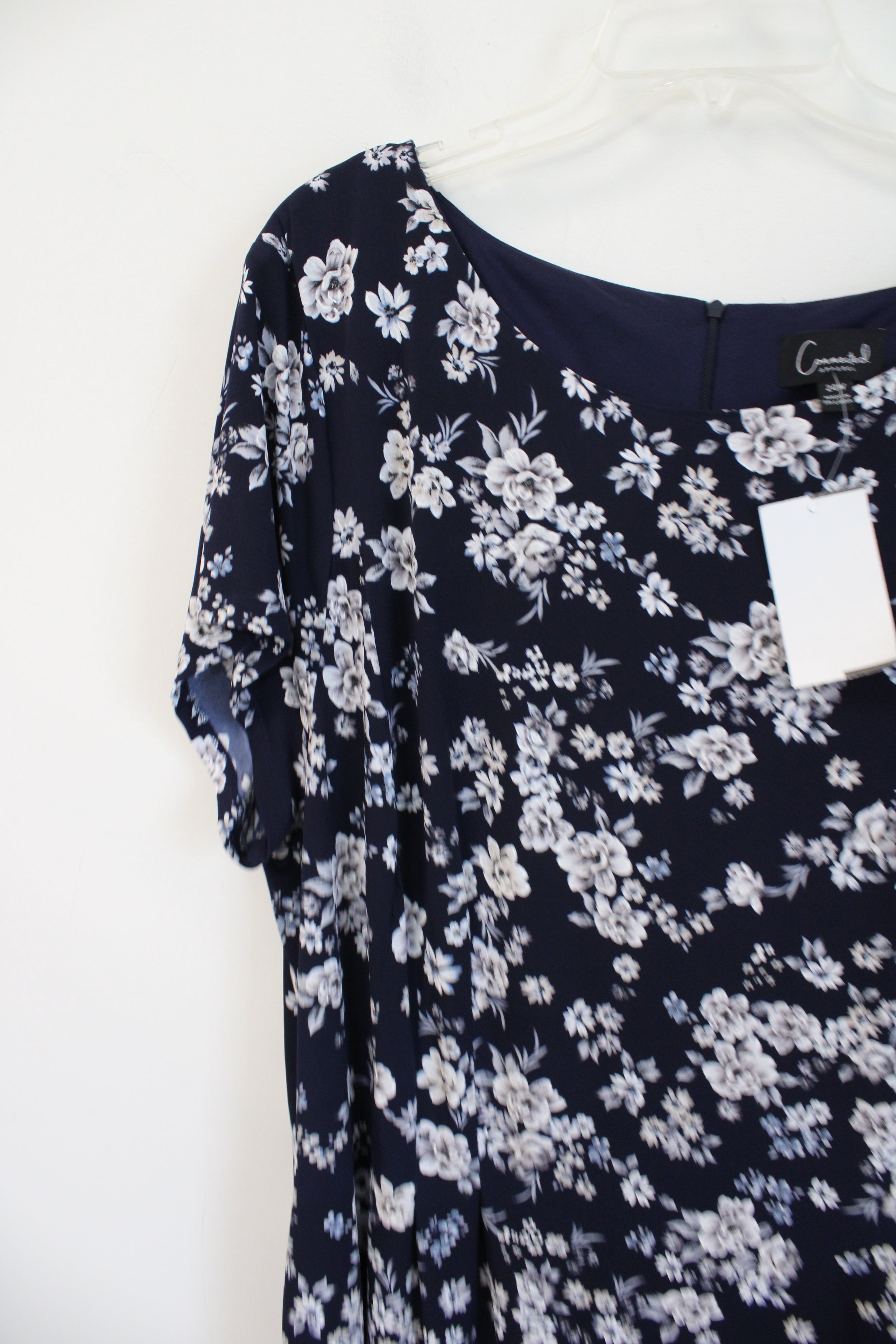 NEW Connected Apparel Navy & Gray Floral Dress | 24W