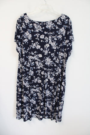 NEW Connected Apparel Navy & Gray Floral Dress | 24W