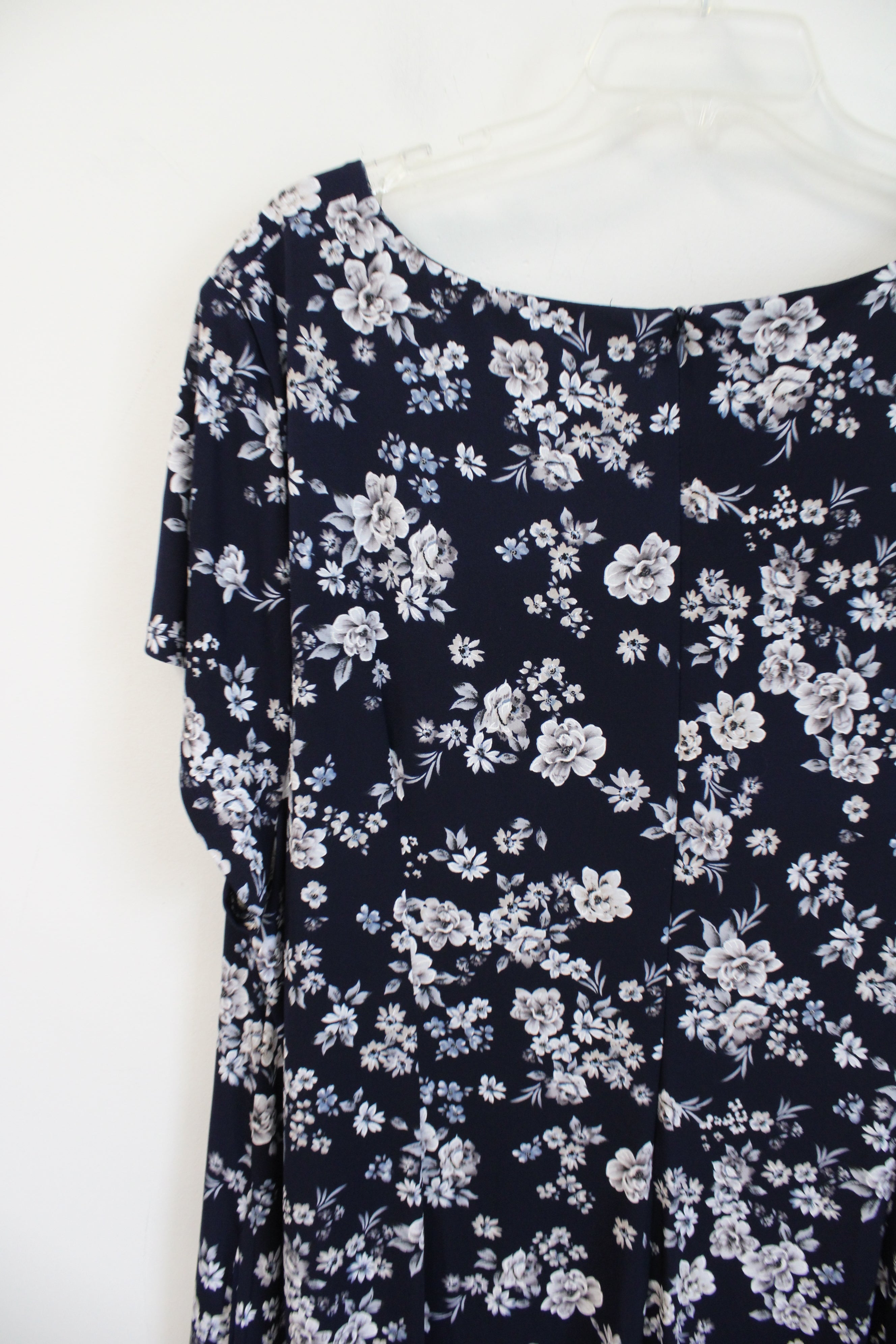 NEW Connected Apparel Navy & Gray Floral Dress | 24W