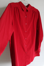 Vintage Roaman's Red Button Down Blouse | L