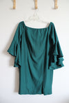 Venus Green Off-The-Shoulder Flutter Sleeved Dress | 12