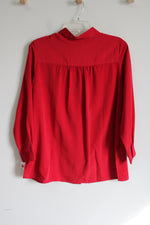 Vintage Roaman's Red Button Down Blouse | L