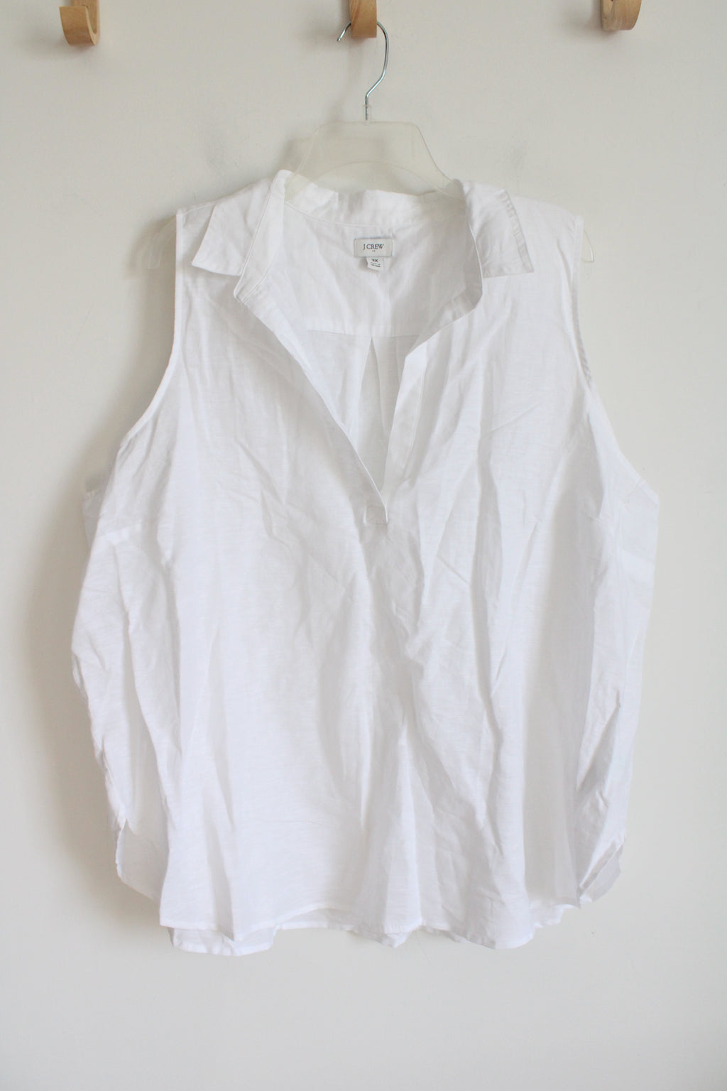 J.Crew White Linen Blend Top | 3X