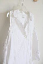 J.Crew White Linen Blend Top | 3X