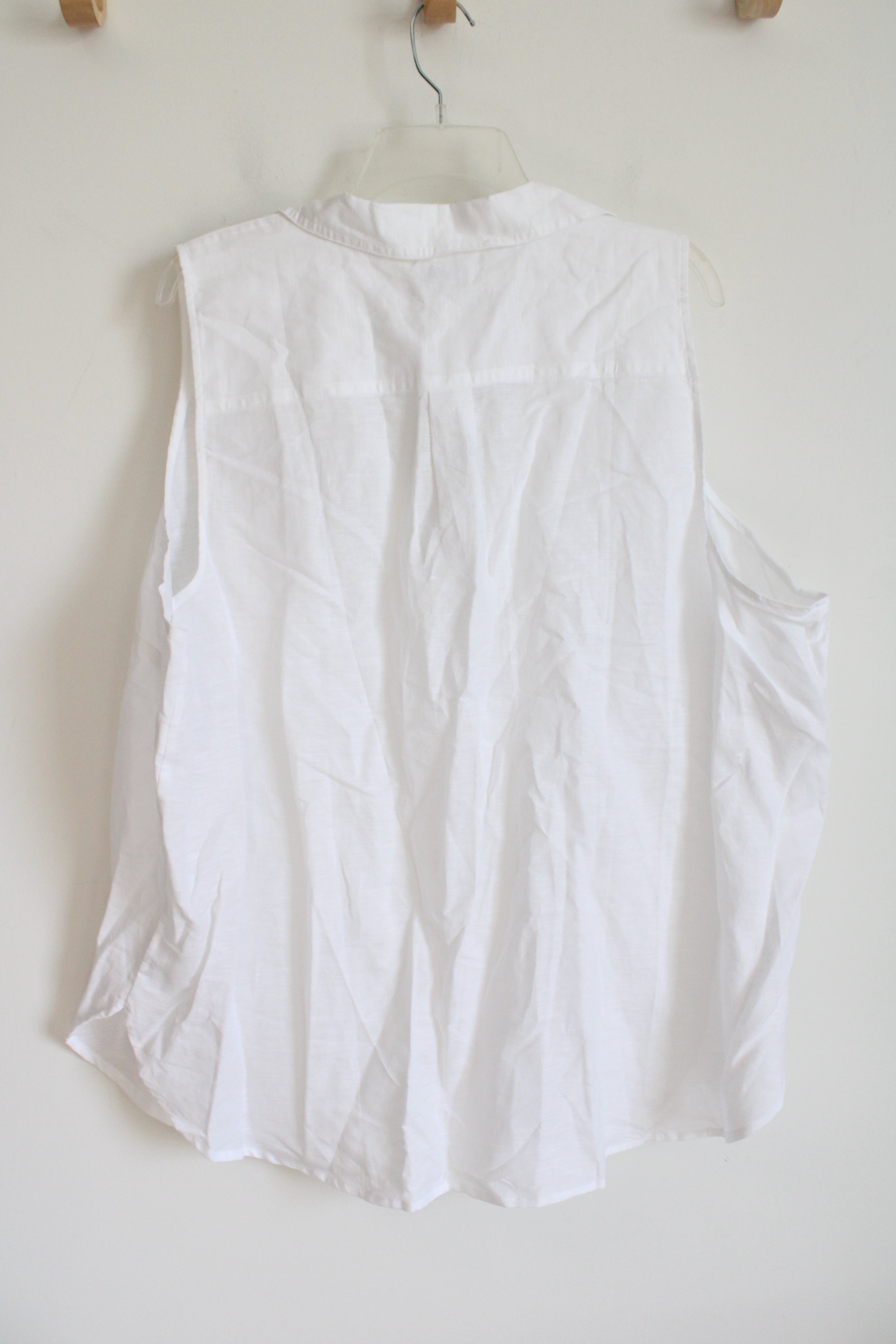 J.Crew White Linen Blend Top | 3X