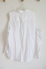 J.Crew White Linen Blend Top | 3X