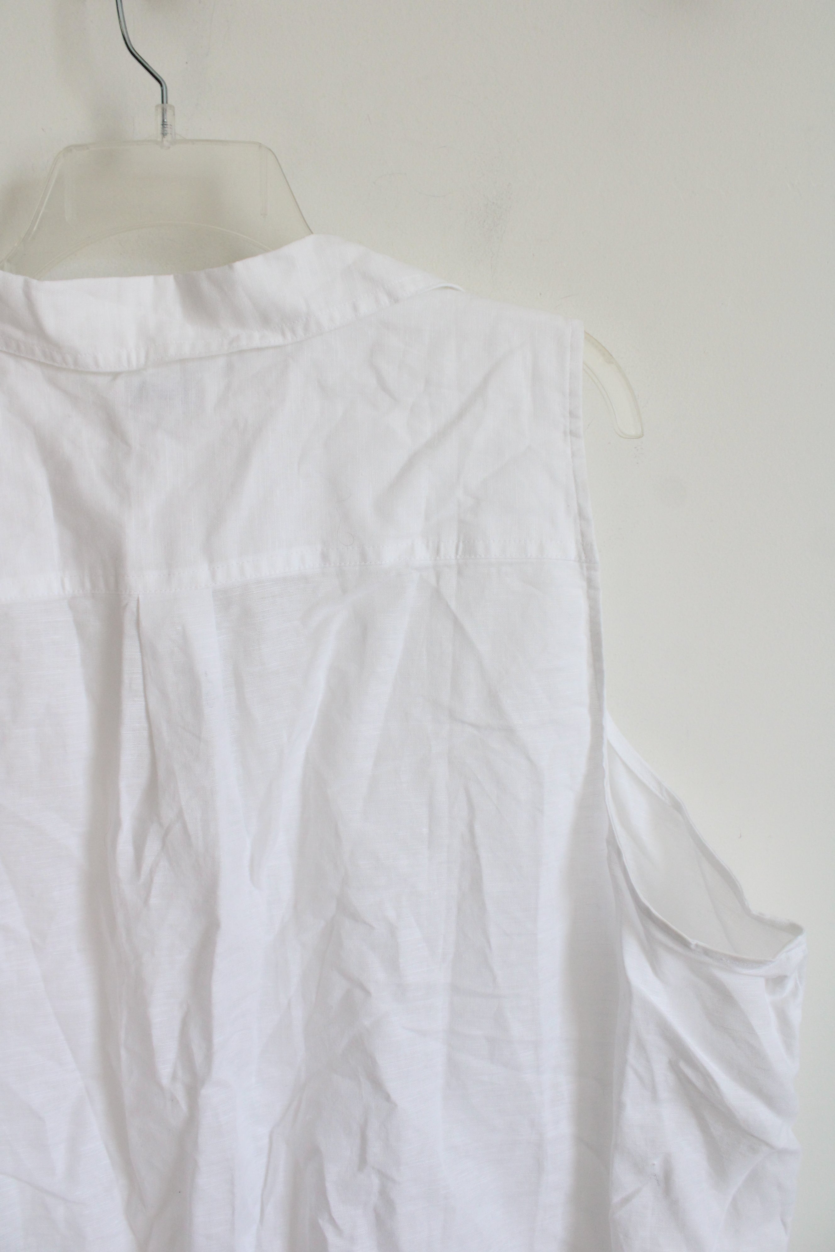 J.Crew White Linen Blend Top | 3X