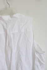 J.Crew White Linen Blend Top | 3X