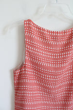 LOFT Salmon & White Patterned Tank Top | S