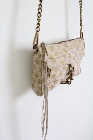 Rebecca Minkoff Mini M.A.C. Suede Gold Stars Print Crossbody Purse