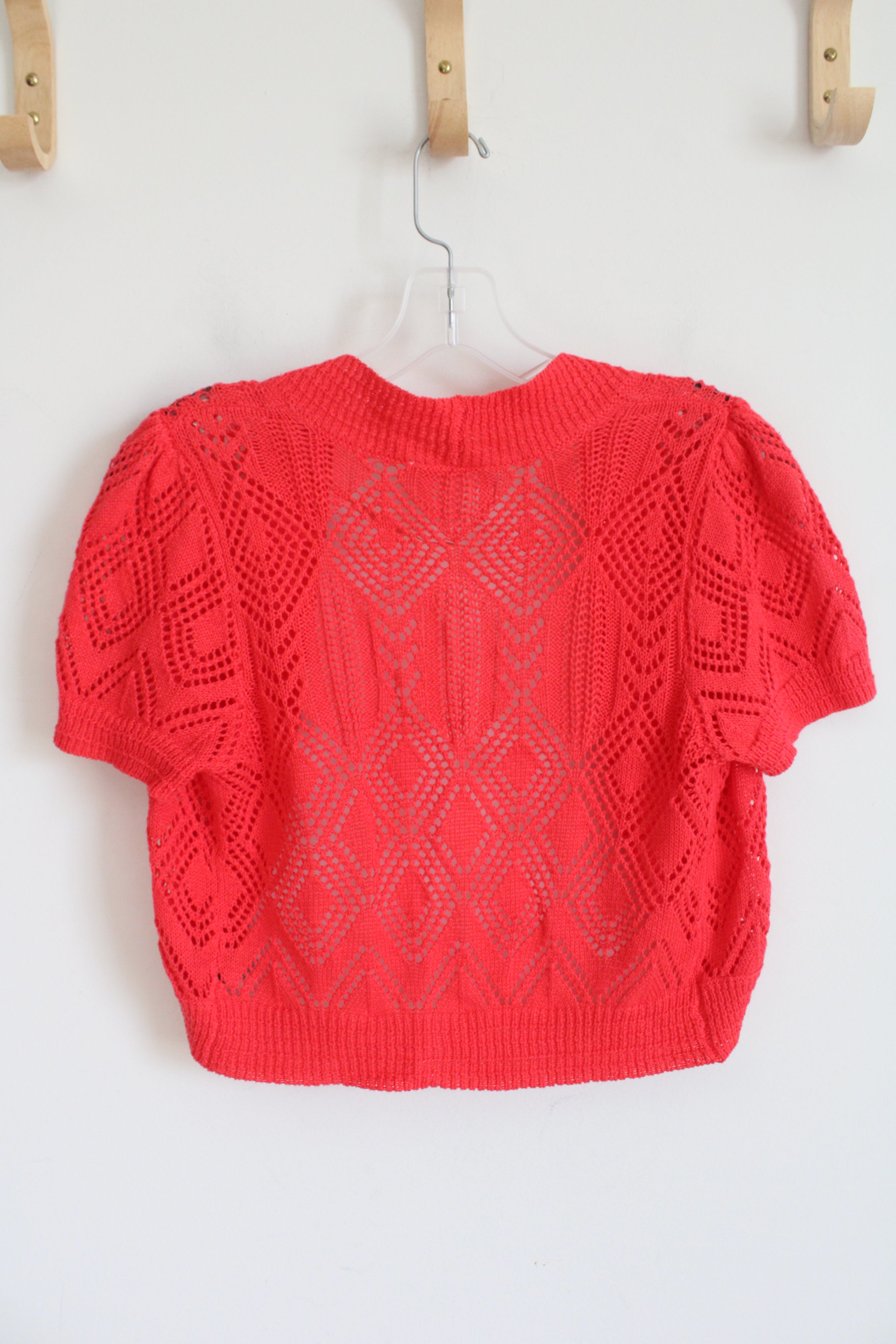 Dressbarn Red Crocheted Shrug | 6