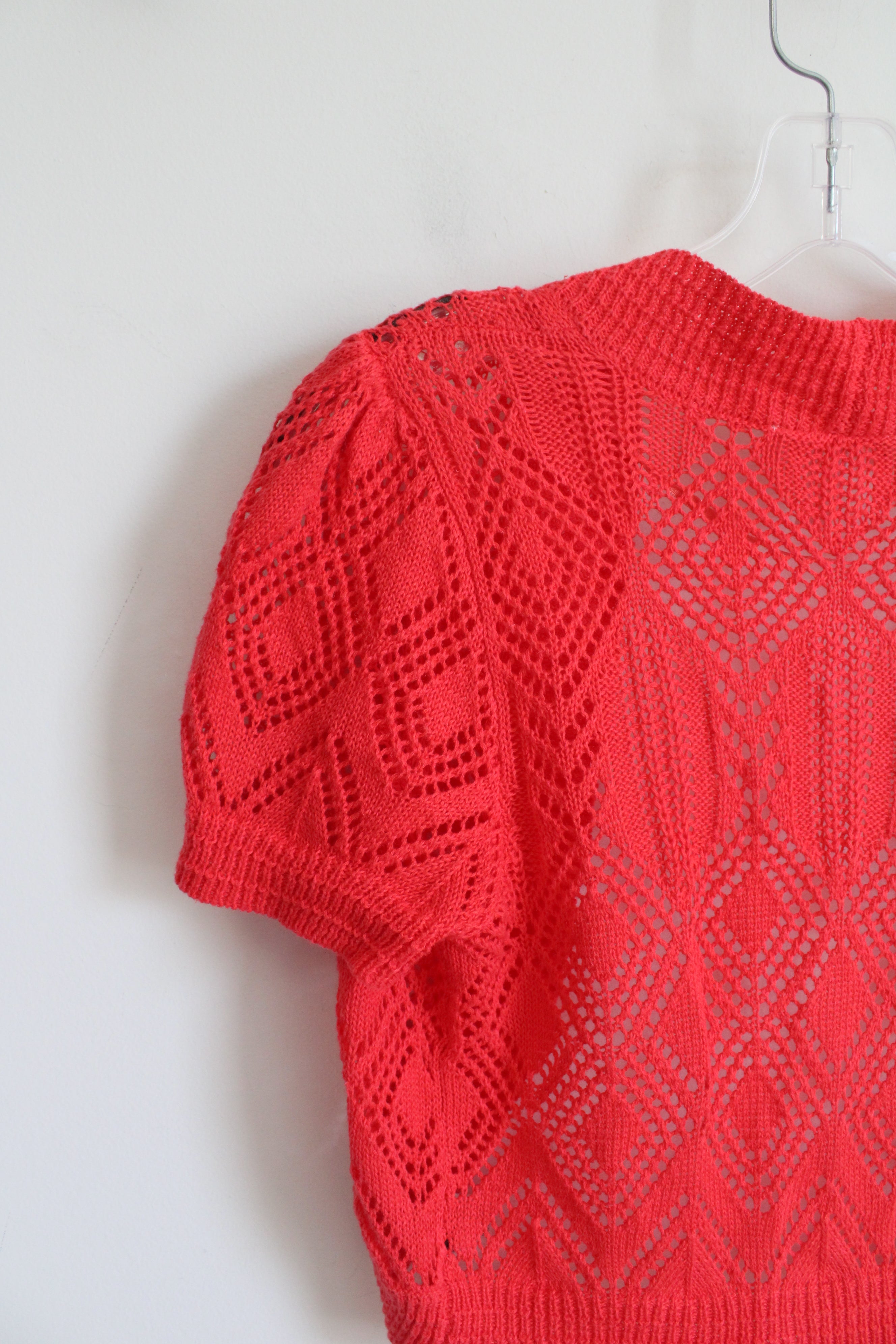 Dressbarn Red Crocheted Shrug | 6