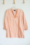 Brooks Brothers Orange & White Tunic Top | L