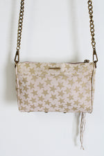 Rebecca Minkoff Mini M.A.C. Suede Gold Stars Print Crossbody Purse