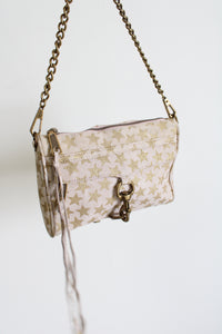 Rebecca Minkoff Mini M.A.C. Suede Gold Stars Print Crossbody Purse