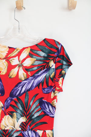 Lascana Red Tropical Floral Dress | 38 (M)