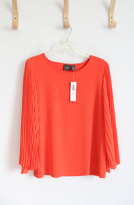 NEW Travelers By Chico's Orange Pleated Wide Sleeve Top | 1 (M)