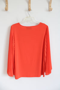 NEW Travelers By Chico's Orange Pleated Wide Sleeve Top | 1 (M)