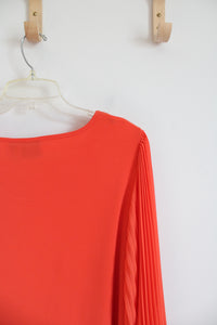 NEW Travelers By Chico's Orange Pleated Wide Sleeve Top | 1 (M)