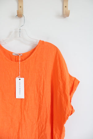 NEW Viola Borghi Bright Orange Loose Linen Dress | 3X