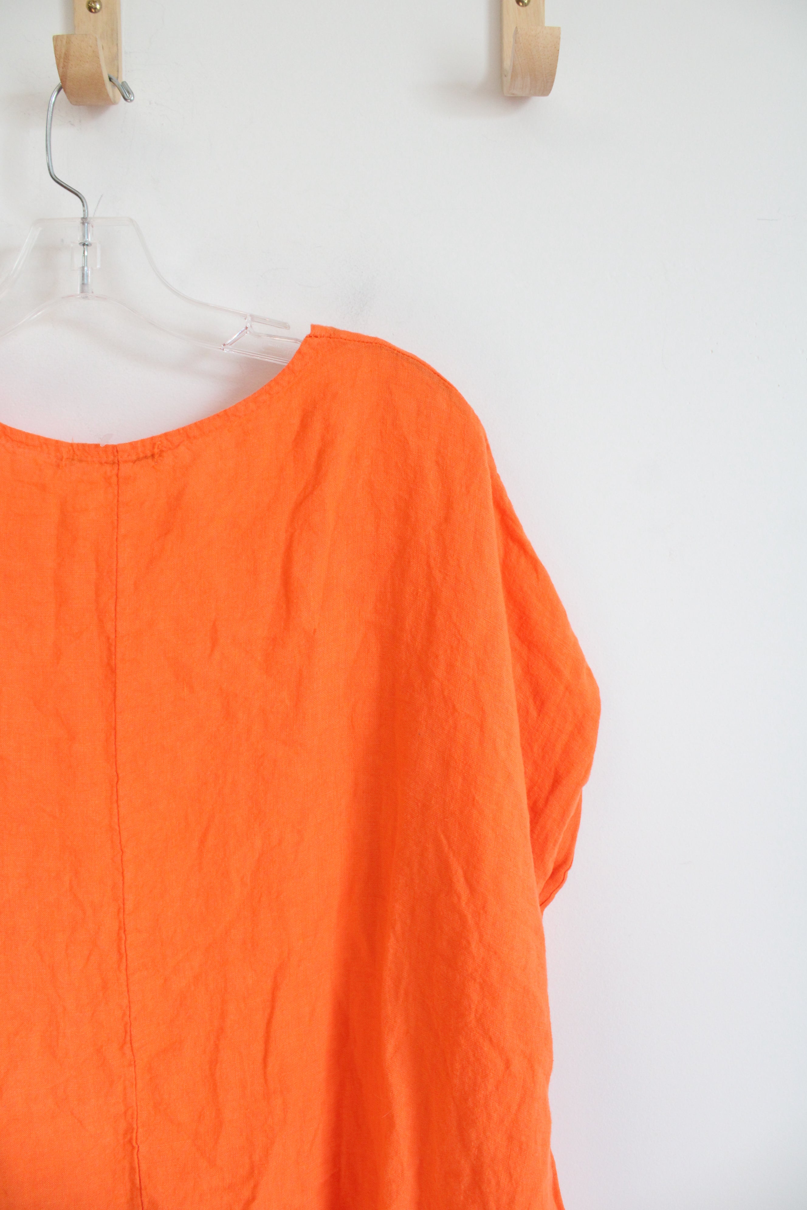 NEW Viola Borghi Bright Orange Loose Linen Dress | 3X