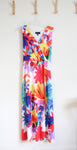 RN Studio Bright Multi-Colored Floral Wrap Maxi Dress | 18