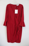 NEW Hanna Nikole Red Bell Sleeve Wrap Dress | 24W