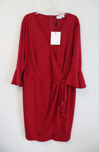 NEW Hanna Nikole Red Bell Sleeve Wrap Dress | 24W