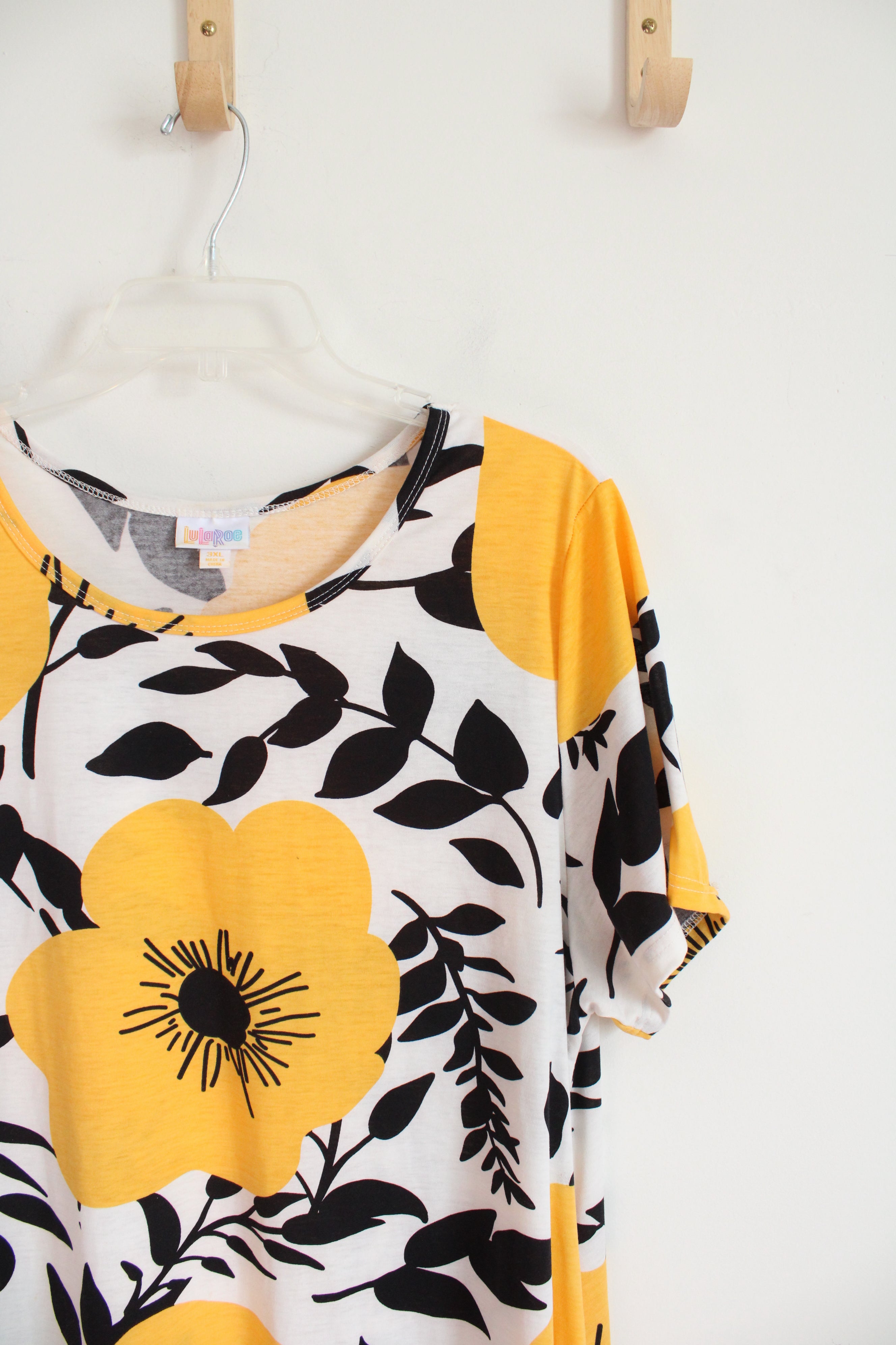 LuLaRoe Yellow Black & White Floral Dress | 3XL