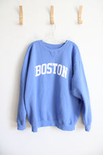 Blue Boston Pullover Crewneck Sweatshirt | XL/XXL