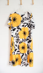 LuLaRoe Yellow Black & White Floral Dress | 3XL