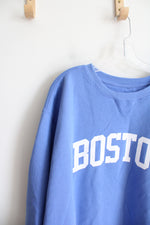 Blue Boston Pullover Crewneck Sweatshirt | XL/XXL