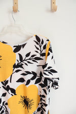 LuLaRoe Yellow Black & White Floral Dress | 3XL