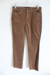 Talbots High Waisted Straight Leg Brown Corduroy Pants | 4 Petite